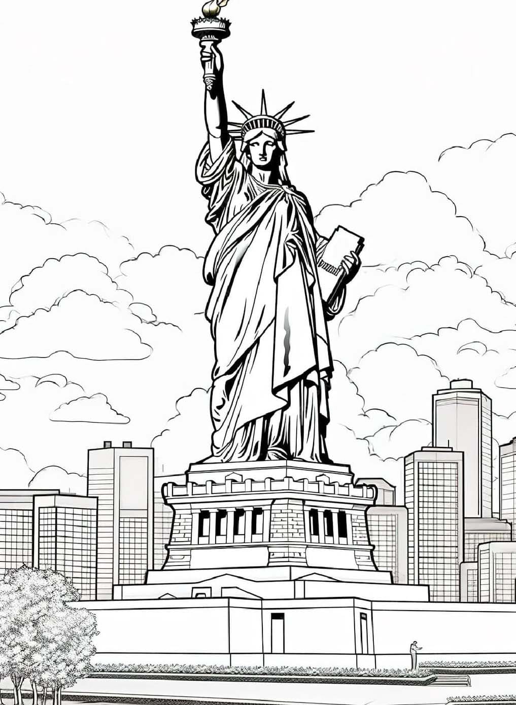 Socha Svobody velmi základní omalovánka