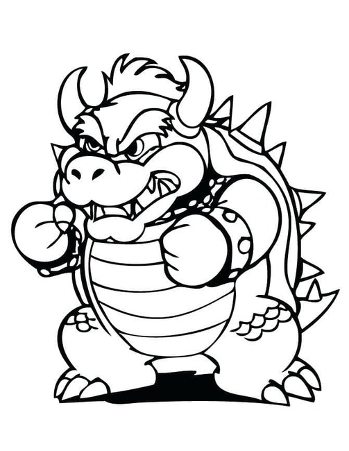 Bowser děsivý omalovánka