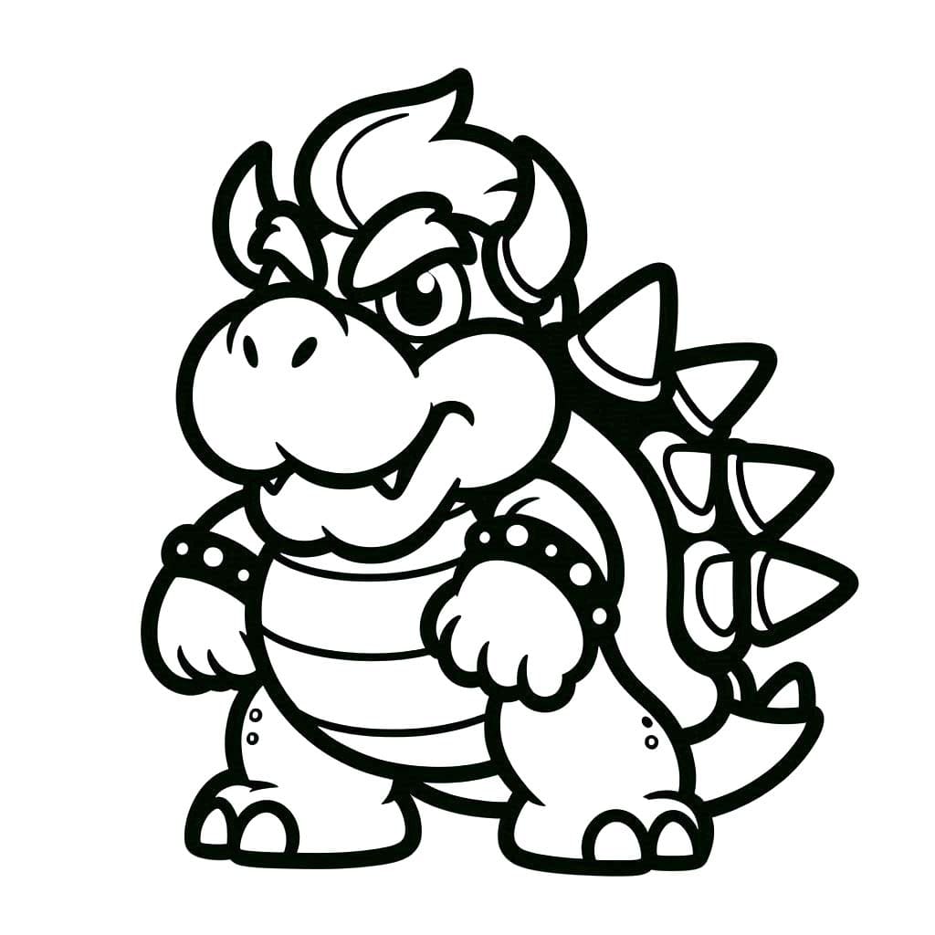 Bowser k vytisknutí zdarma omalovánka