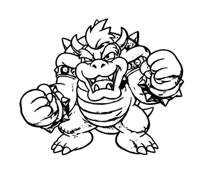 Bowser prostý omalovánka