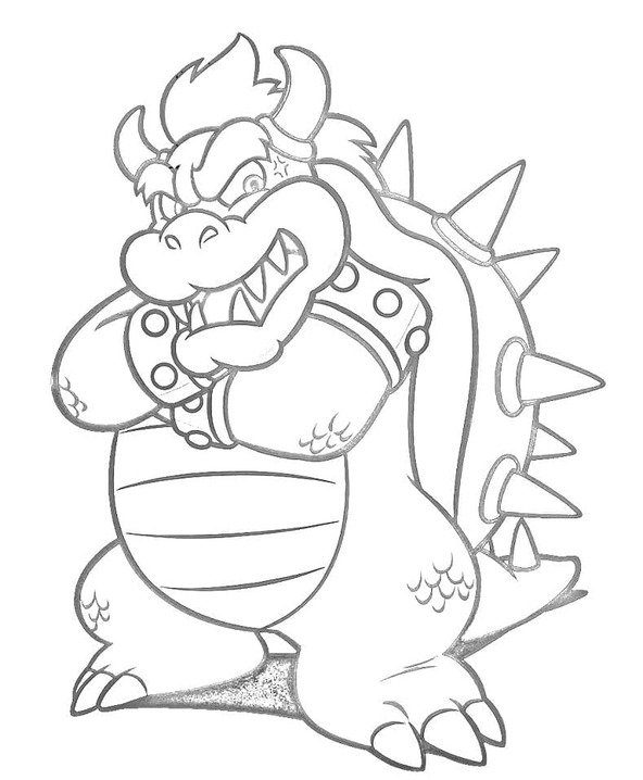 Bowser tisknutelné pro děti omalovánka