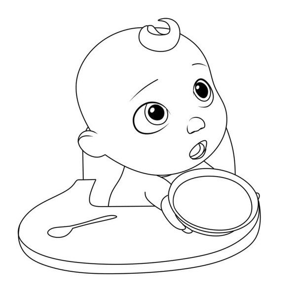 Cocomelon snadný u dětí omalovánka