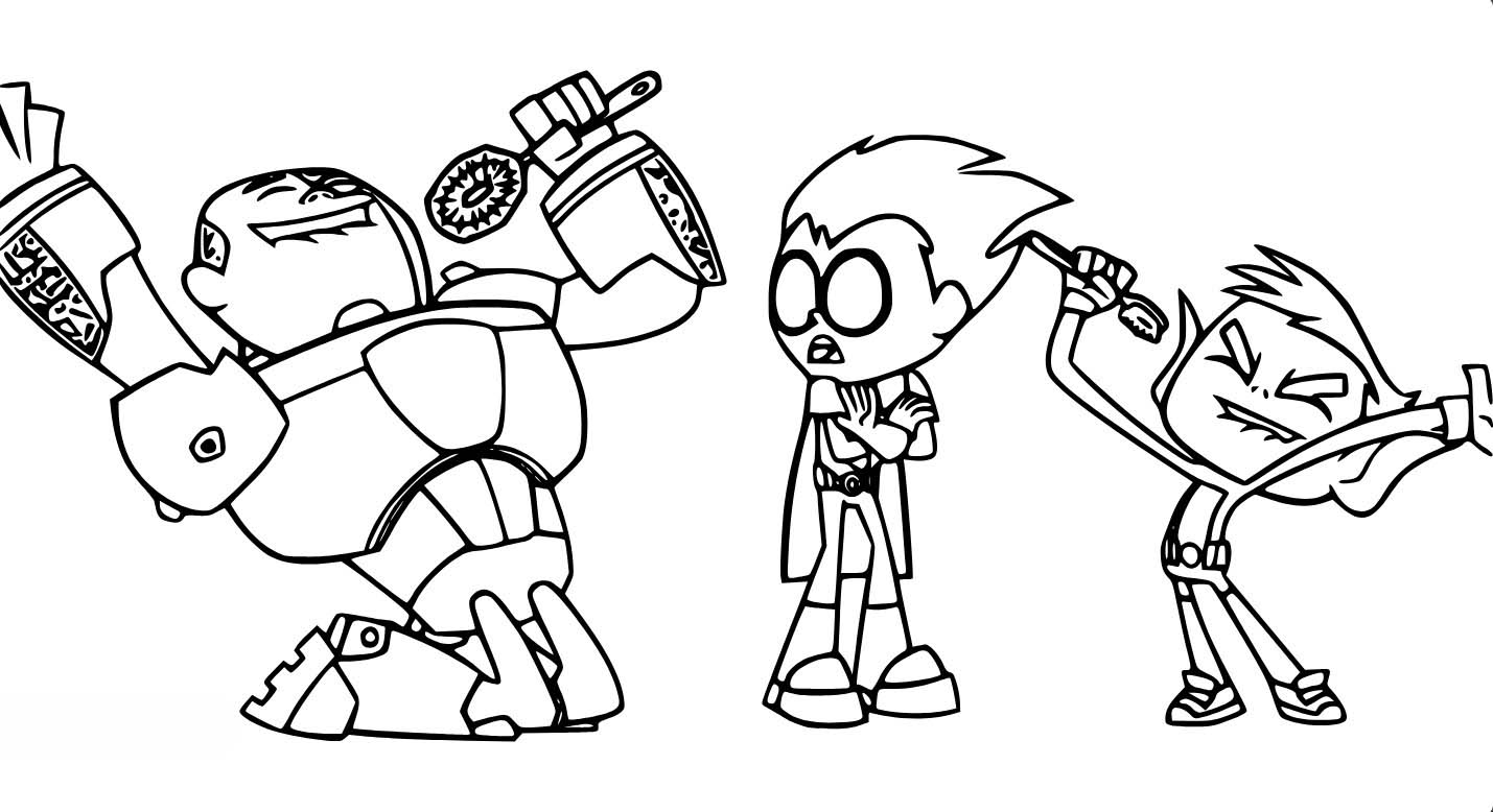 Mladí Titáni do toho tisknutelné pro děti omalovánka