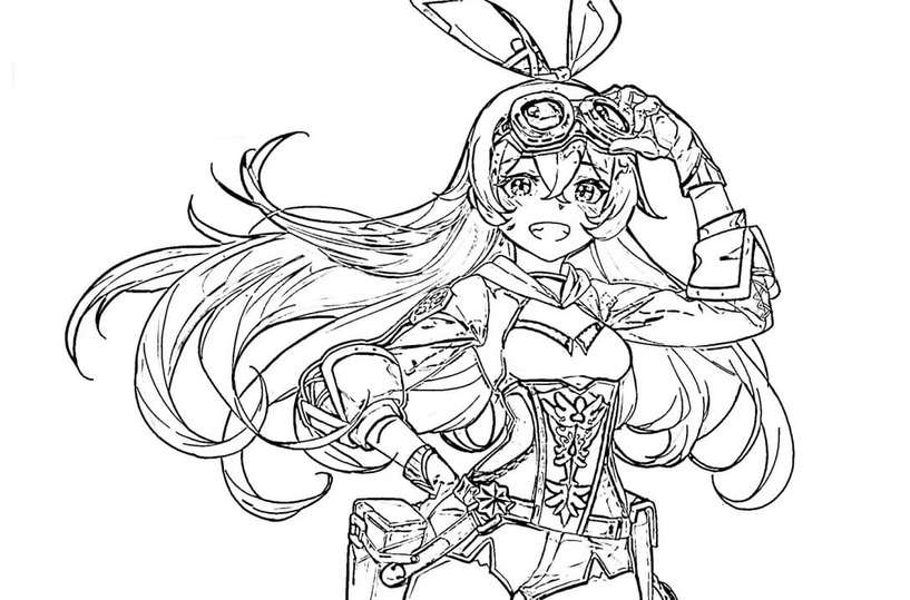 Nakreslete Amber v Genshin Impact omalovánka