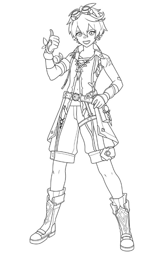 Nakreslete Bennett v Genshin Impact omalovánka