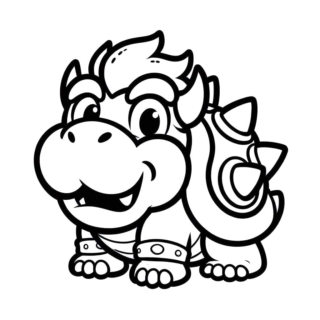 Nakreslete Bowser k vytisknutí omalovánka