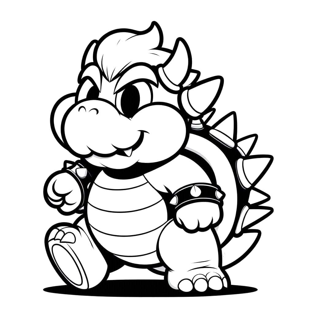 Nakreslete Bowser zdarma pro děti omalovánka