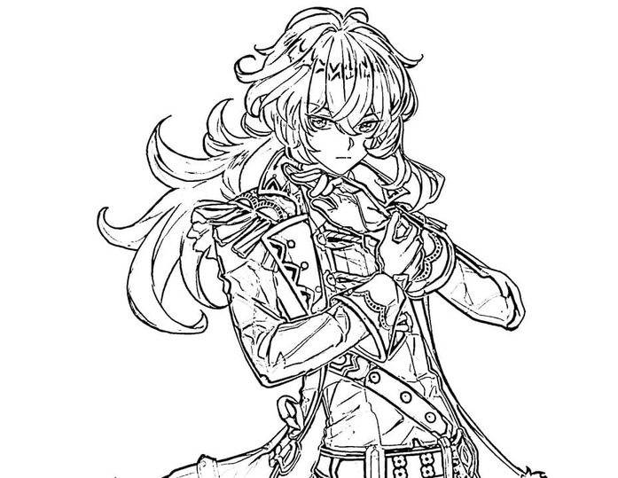 Nakreslete Genshin Impact Diluc omalovánka