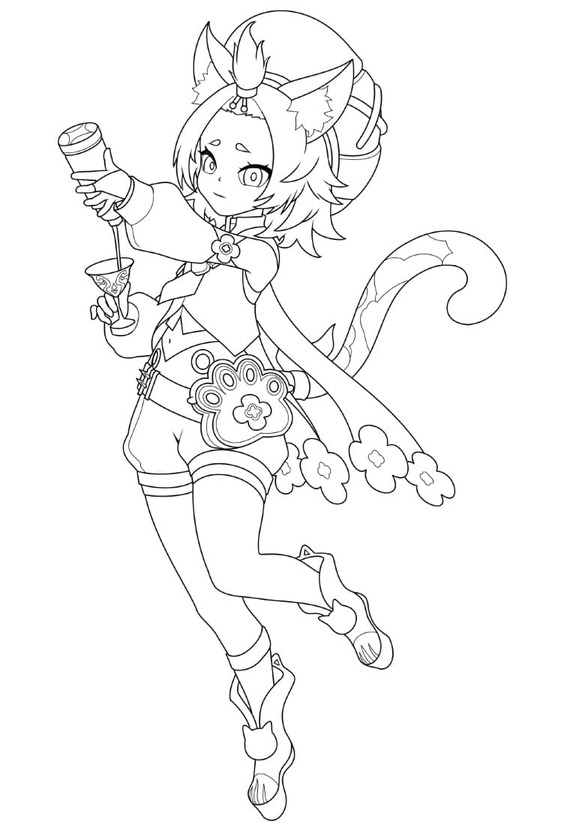 Nakreslete Genshin Impact Diona omalovánka