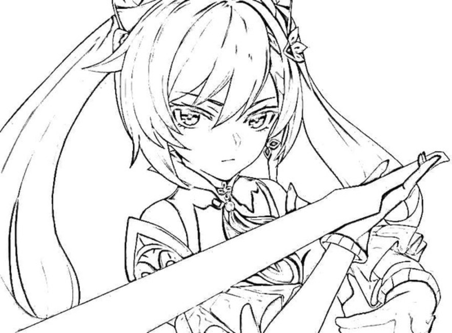 Nakreslete Genshin Impact Keqing omalovánka