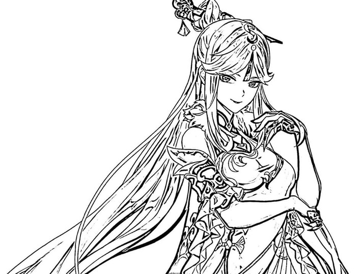 Nakreslete Genshin Impact Ningguang omalovánka