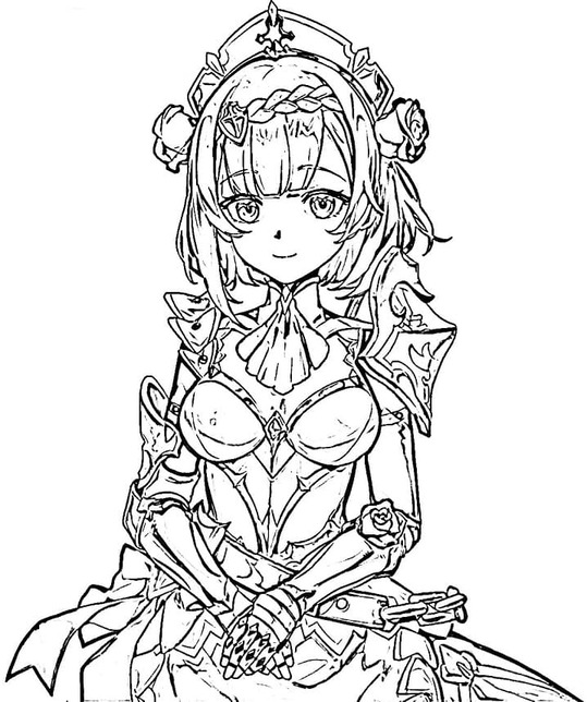 Nakreslete Genshin Impact Noelle omalovánka