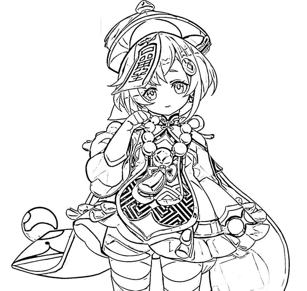 Nakreslete Genshin Impact Qiqi omalovánka
