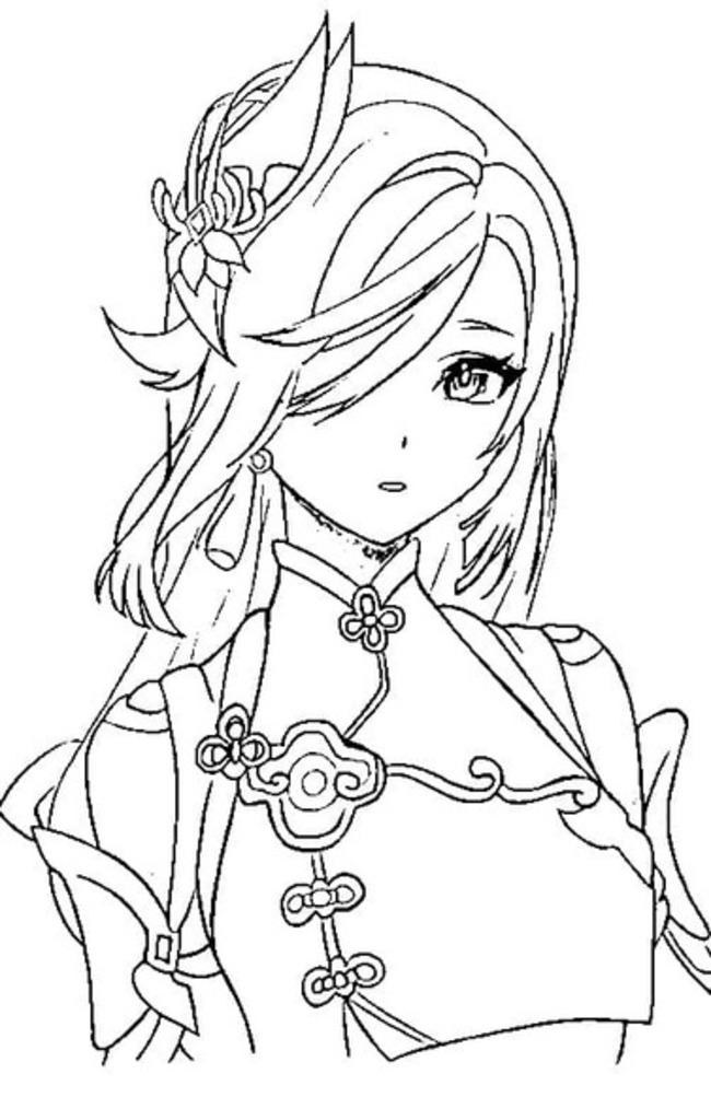 Nakreslete Genshin Impact Shenhe omalovánka