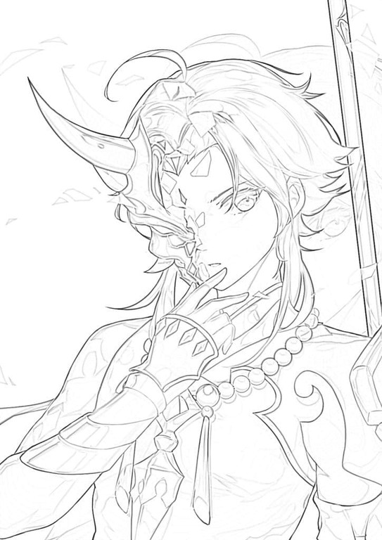 Nakreslete Genshin Impact Sucrose omalovánka