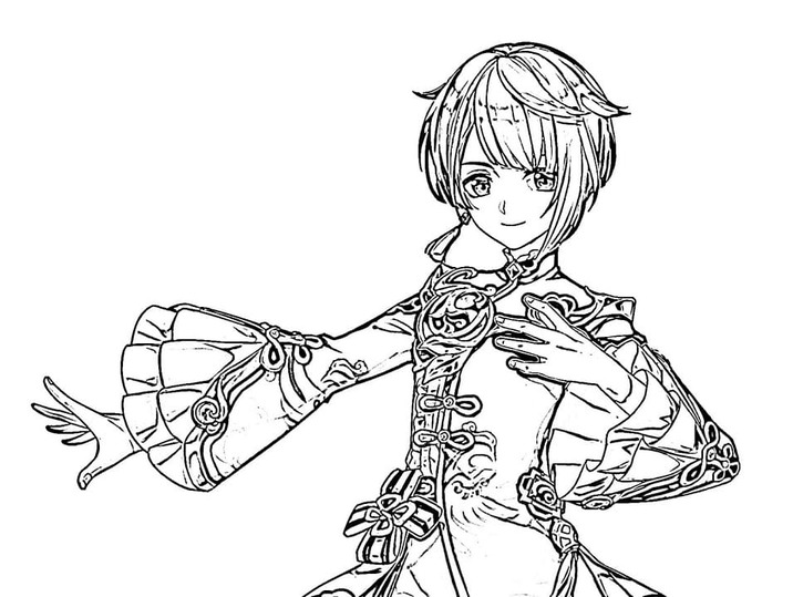 Nakreslete Genshin Impact Xiangling omalovánka