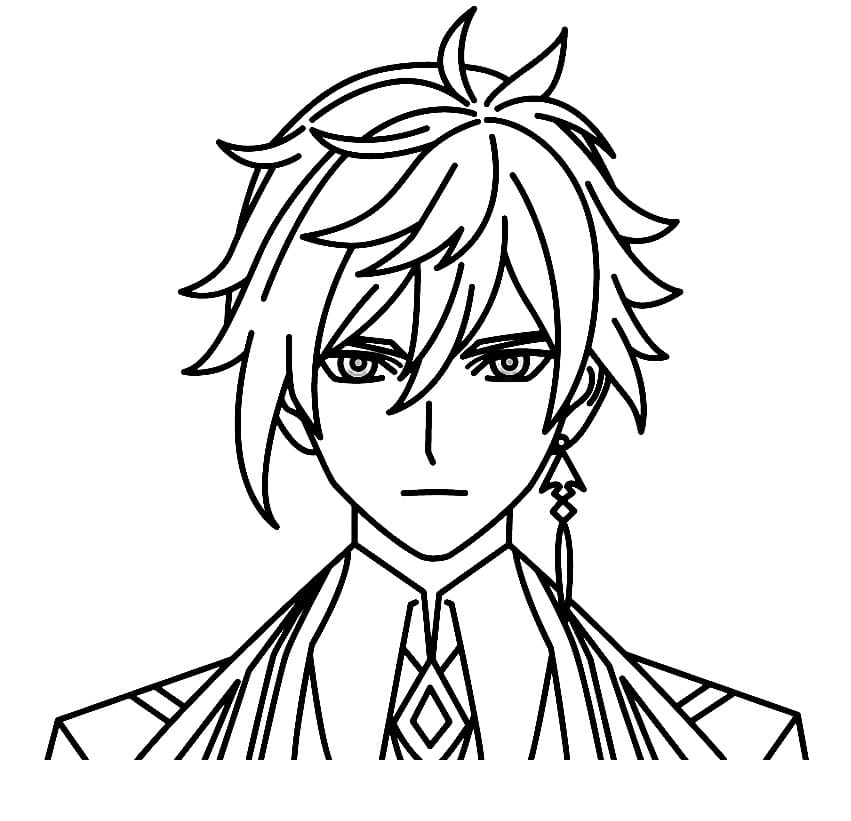 Nakreslete Genshin Impact Zhongli omalovánka