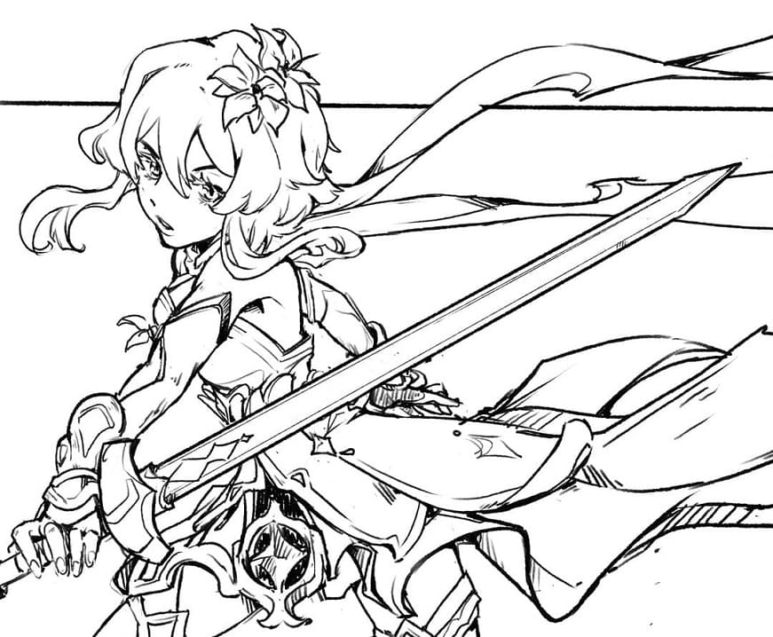 Nakreslete Lumine v Genshin Impact omalovánka