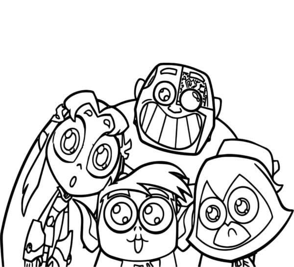 Nakreslete Mladí Titáni do toho prostý omalovánka