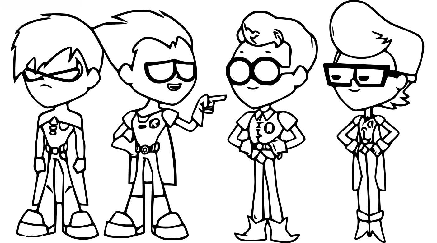 Nakreslete Mladí Titáni do toho snadný u dětí omalovánka