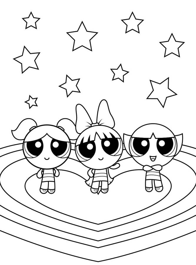 Nakreslete Powerpuff Girls 3 omalovánka