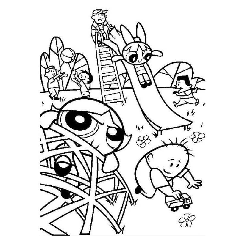 Nakreslete Powerpuff Girls pro děti omalovánka