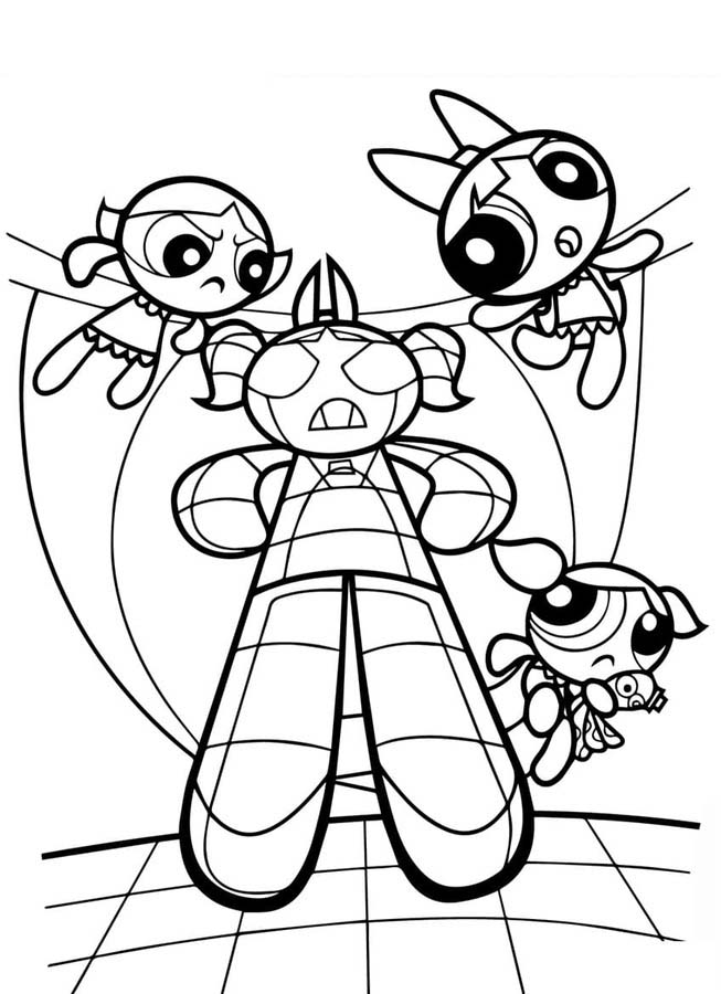 Nakreslete Powerpuff Girls velmi roztomilý omalovánka