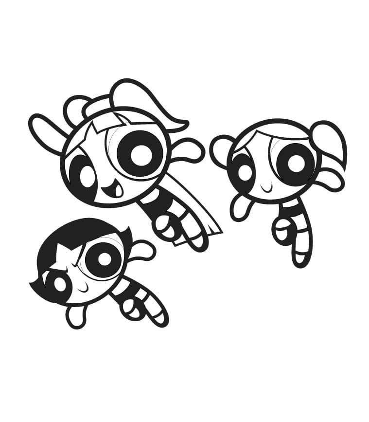 Nakreslete Powerpuff Girls zdarma prostý omalovánka