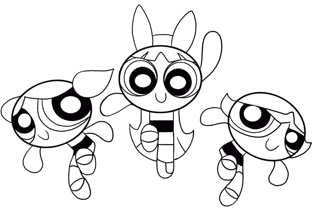 Nakreslete Powerpuff Girls zdarma snadný omalovánka