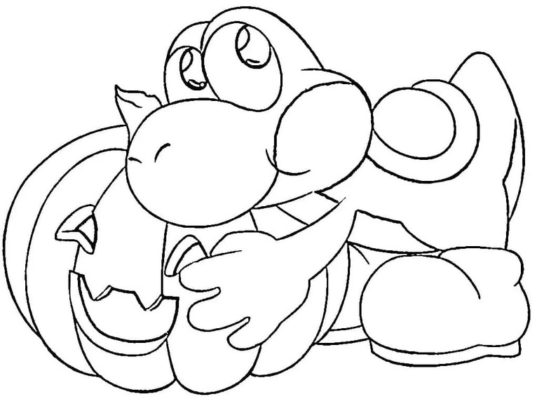 Nakreslete Yoshi a dýně omalovánka