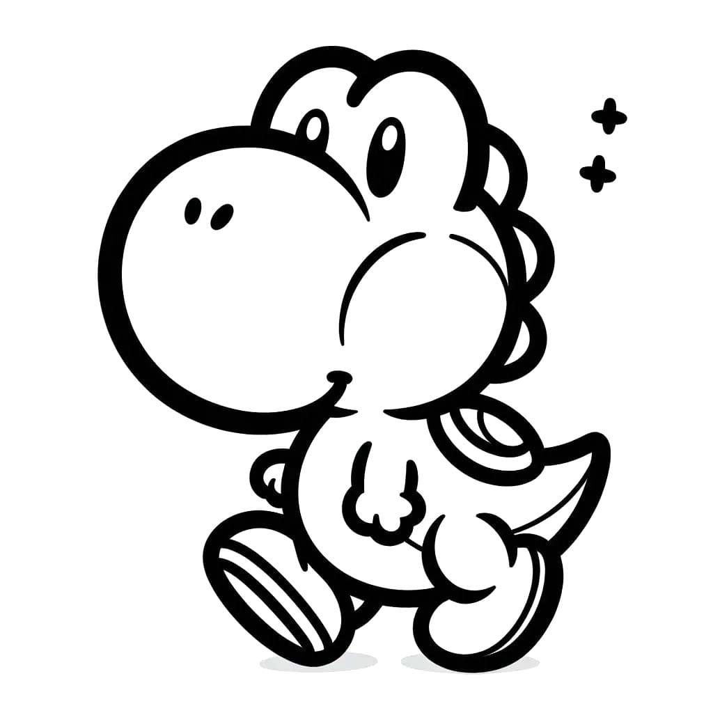 Nakreslete Yoshi k vytisknutí zdarma omalovánka