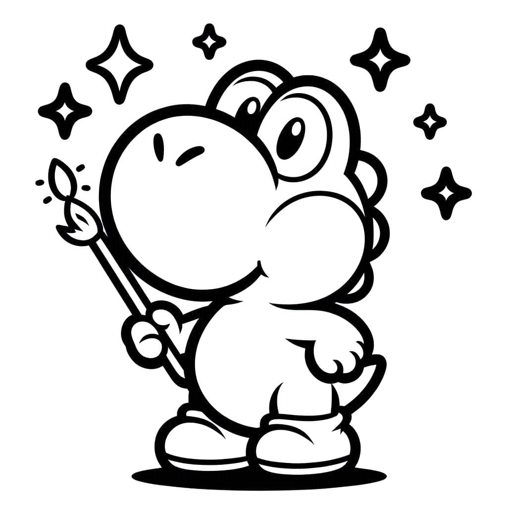 Nakreslete Yoshi zdarma omalovánka