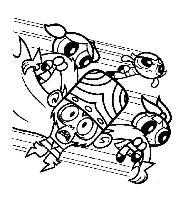 Powerpuff Girls pro děti omalovánka