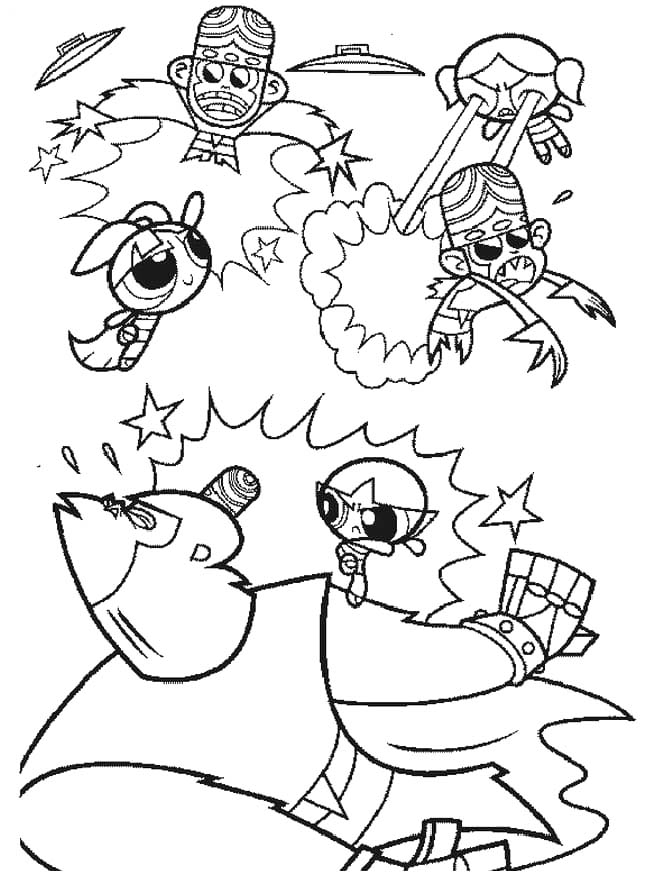 Powerpuff Girls prostý omalovánka