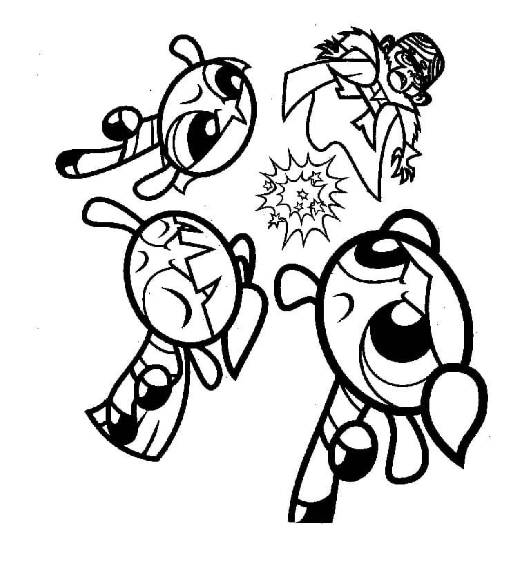 Powerpuff Girls roztomilý omalovánka