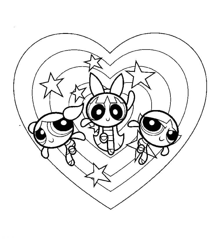 Powerpuff Girls snadný tisknutelné omalovánka
