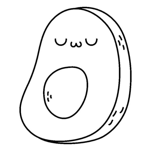 Avokádo pro děti omalovánka