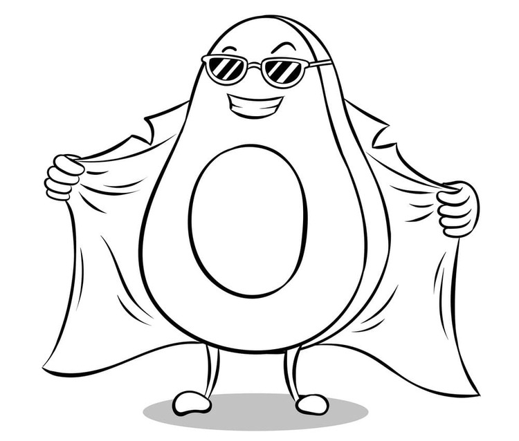 Avokádo prostý u dětí omalovánka