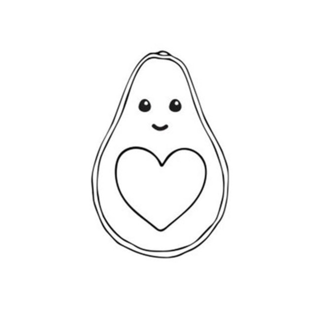 Avokádo snadný u dětí omalovánka