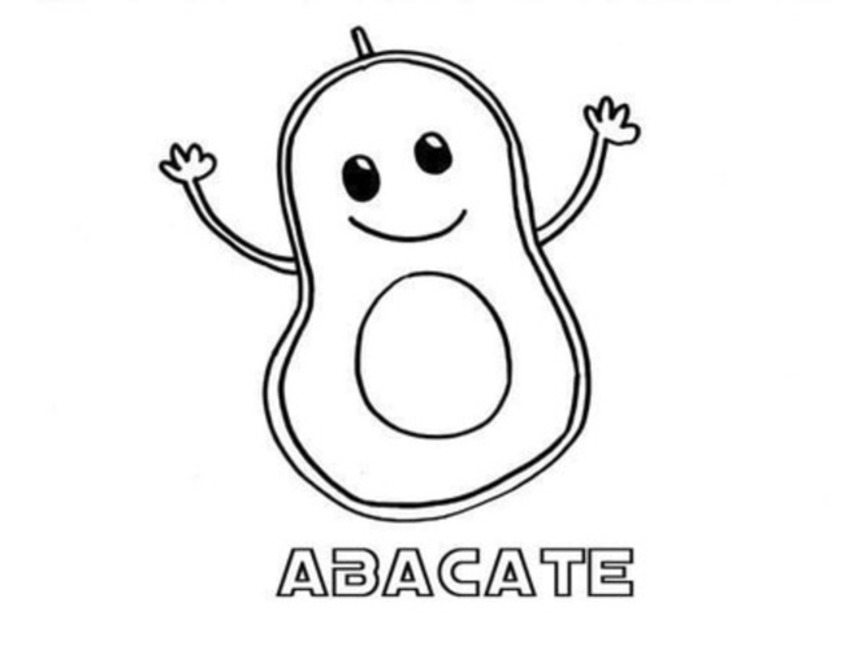 Avokádo tisknutelné pro děti omalovánka