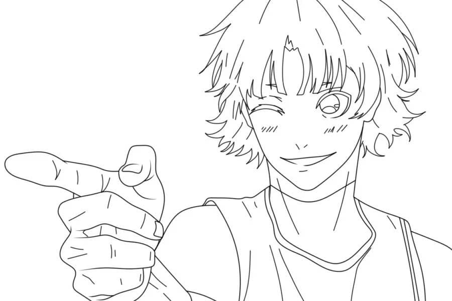 Blue Lock k vytisknutí zdarma omalovánka