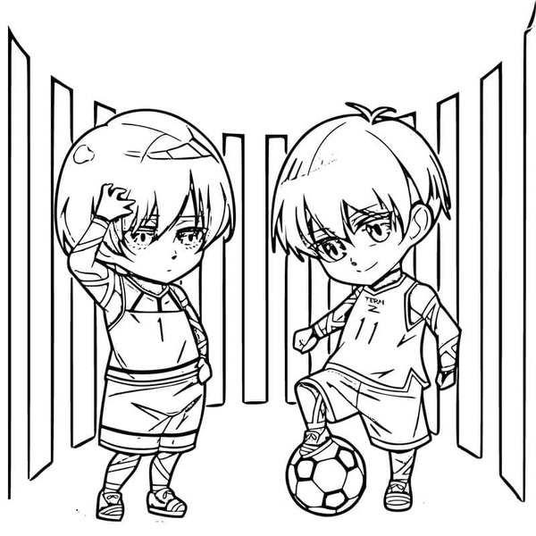 Blue Lock tisknutelné omalovánka