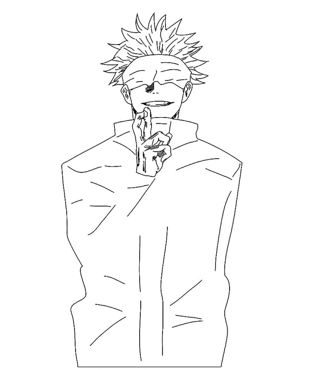 Jujutsu Kaisen velmi prostý omalovánka