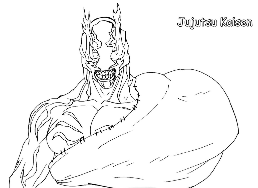 Jujutsu Kaisen velmi snadný omalovánka