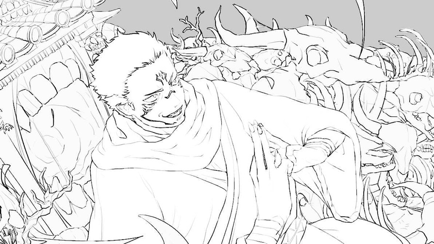 Jujutsu Kaisen základní tisknutelné omalovánka