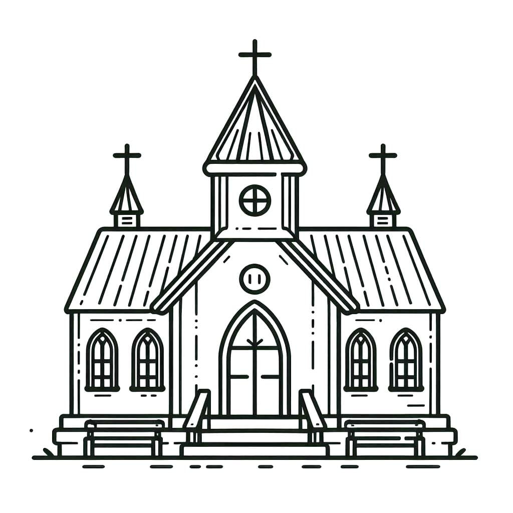 Omalovánka Kostel k vytisknutí