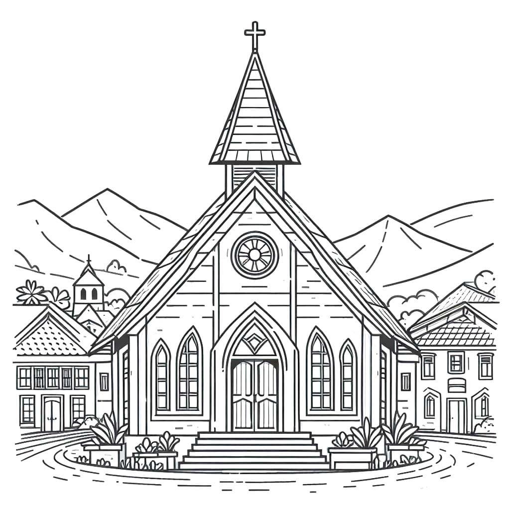 Omalovánka Kostel zdarma základní