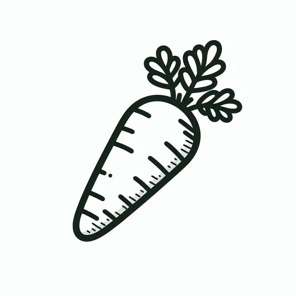 Mrkev snadný u dětí omalovánka