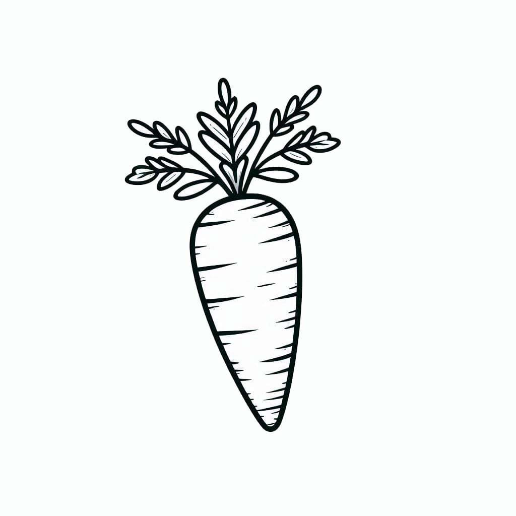 Mrkev základní u dětí omalovánka