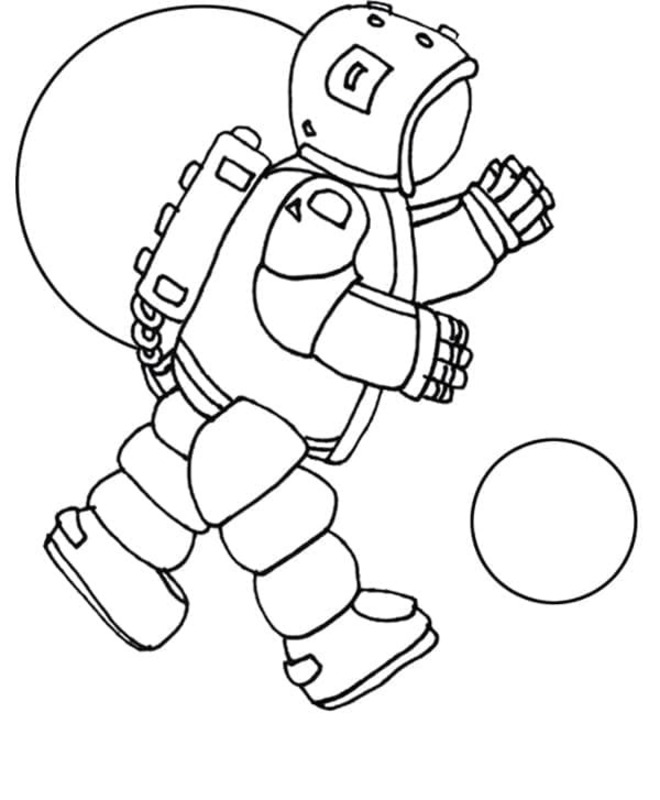 Nakreslete Astronaut roztomilý omalovánka